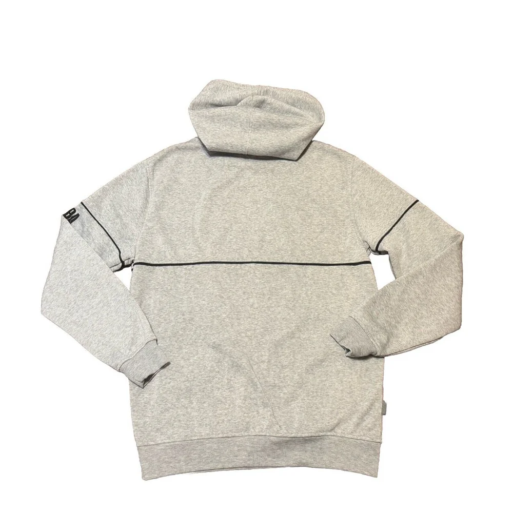 NBA Adult Gray Black Logo Hoodie Size:M Spell Out Basketball Mens
